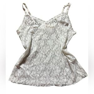 Vintage white lace rosette tank, size medium